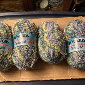 4 PATONS CANADIANA BOUCLE SKEINS